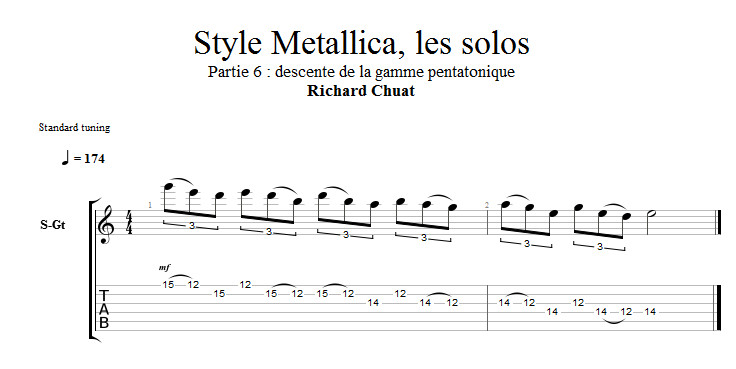 Partition 6 - Descente de la gamme pentatonique