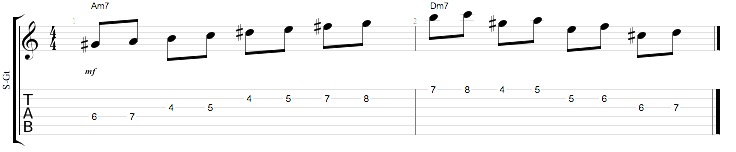 Partition 7 - Notes de passage - exercice basique