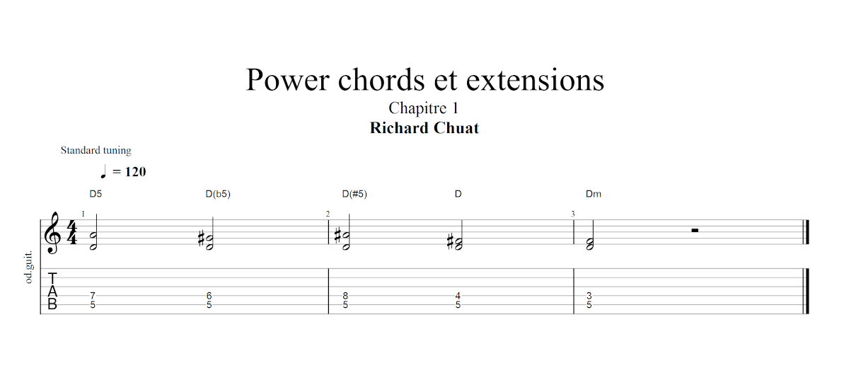 Partition 1 - Chapitre 1 : Identifier et exploiter les intervalles autour du power chord