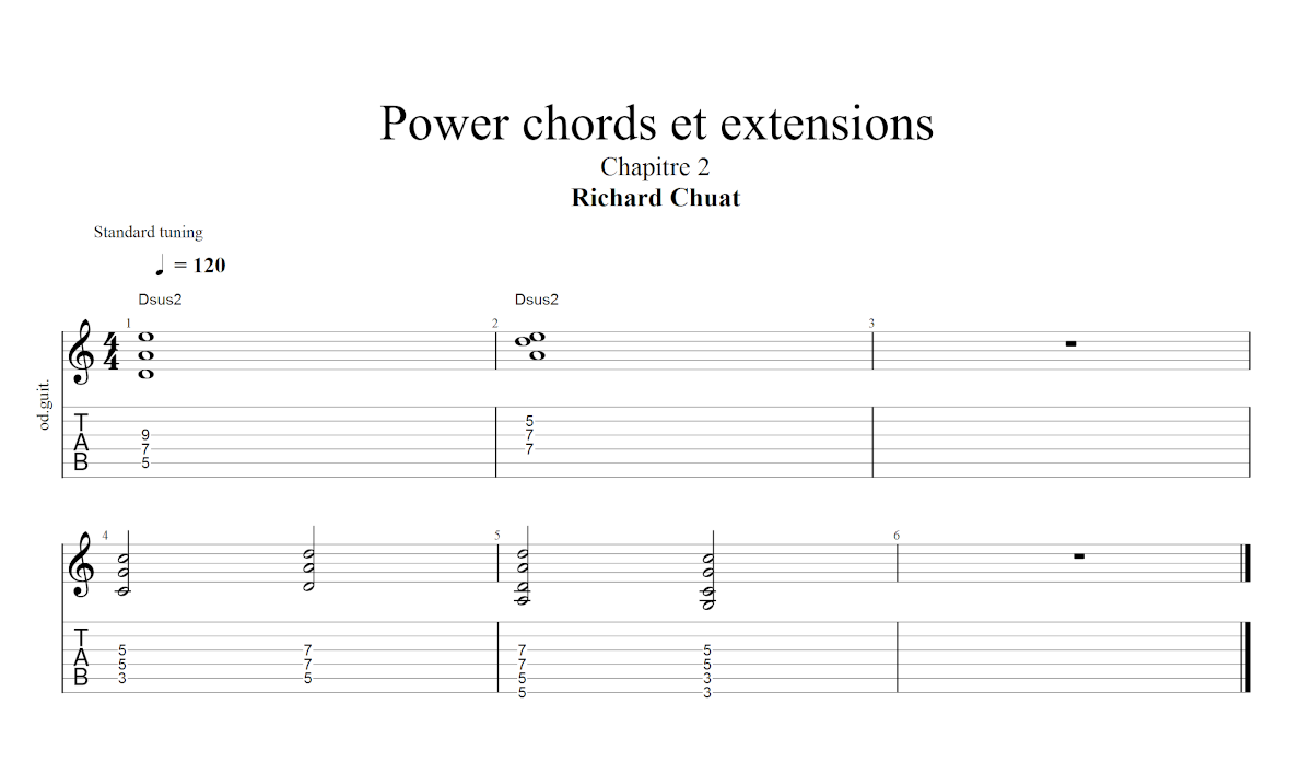 Partition 2 - Chapitre 2 : Ajouter des extensions pour enrichir vos power chords