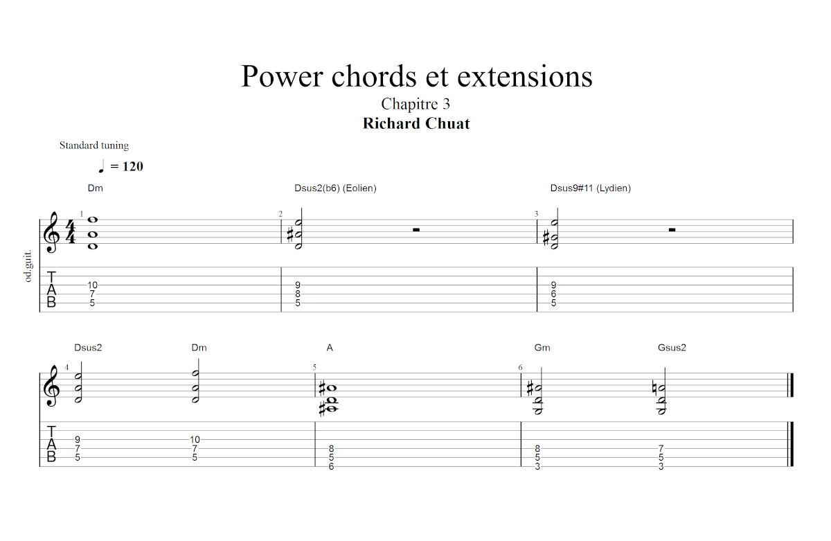Partition 3 - Chapitre 3 : Applications et variations autour des power chords