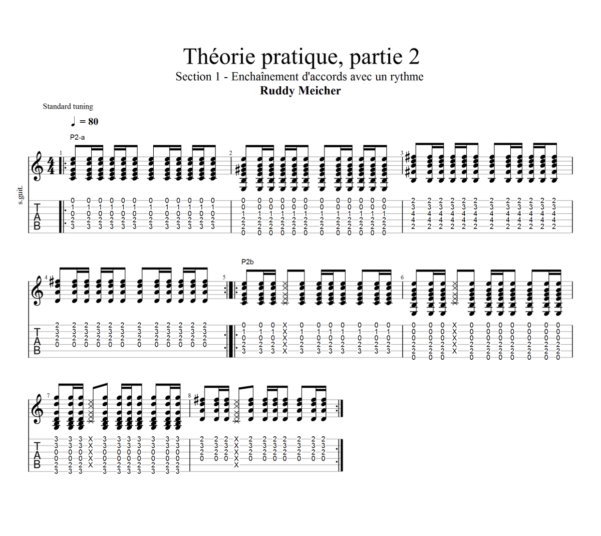 Partition 1 - Section 1 : Enchaînement d'accords avec un rythme