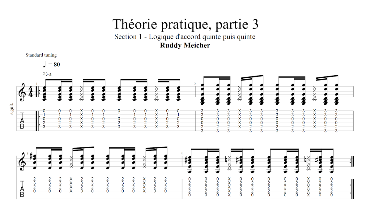 Partition 1 - Section 1 : Logique d'accord quinte puis quinte