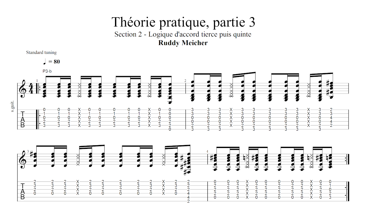Partition 2 - Section 2 : Logique d'accord tierce puis quinte