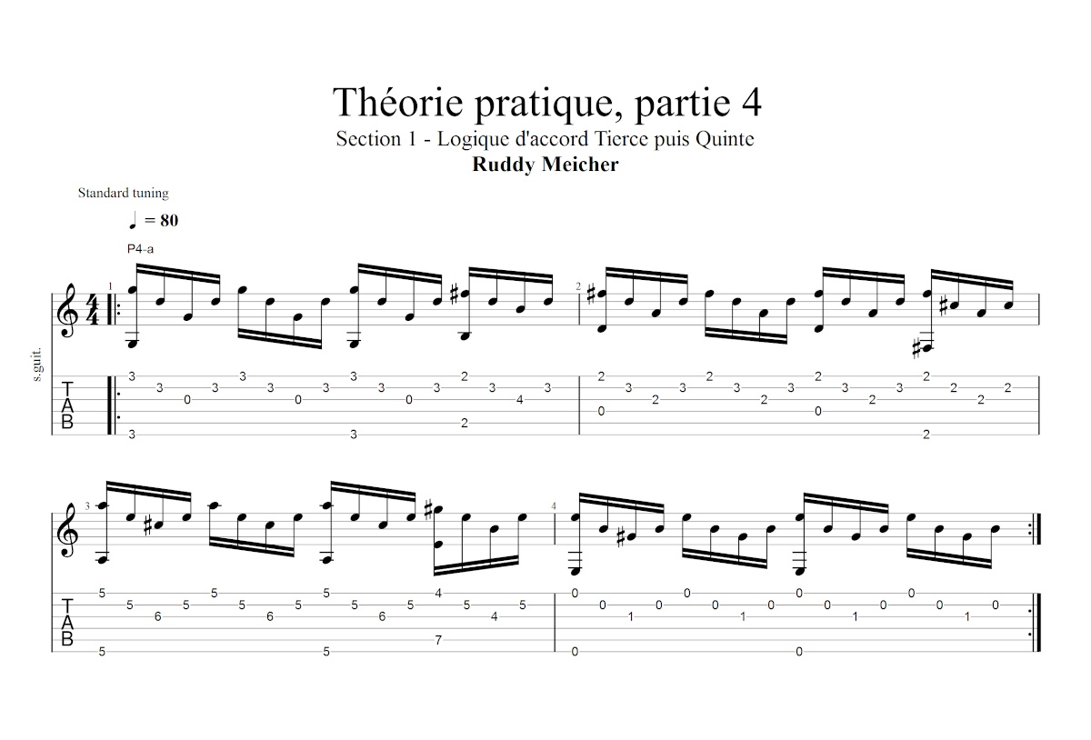 Partition 1 - Section 1 : Logique d'accord Tierce puis Quinte