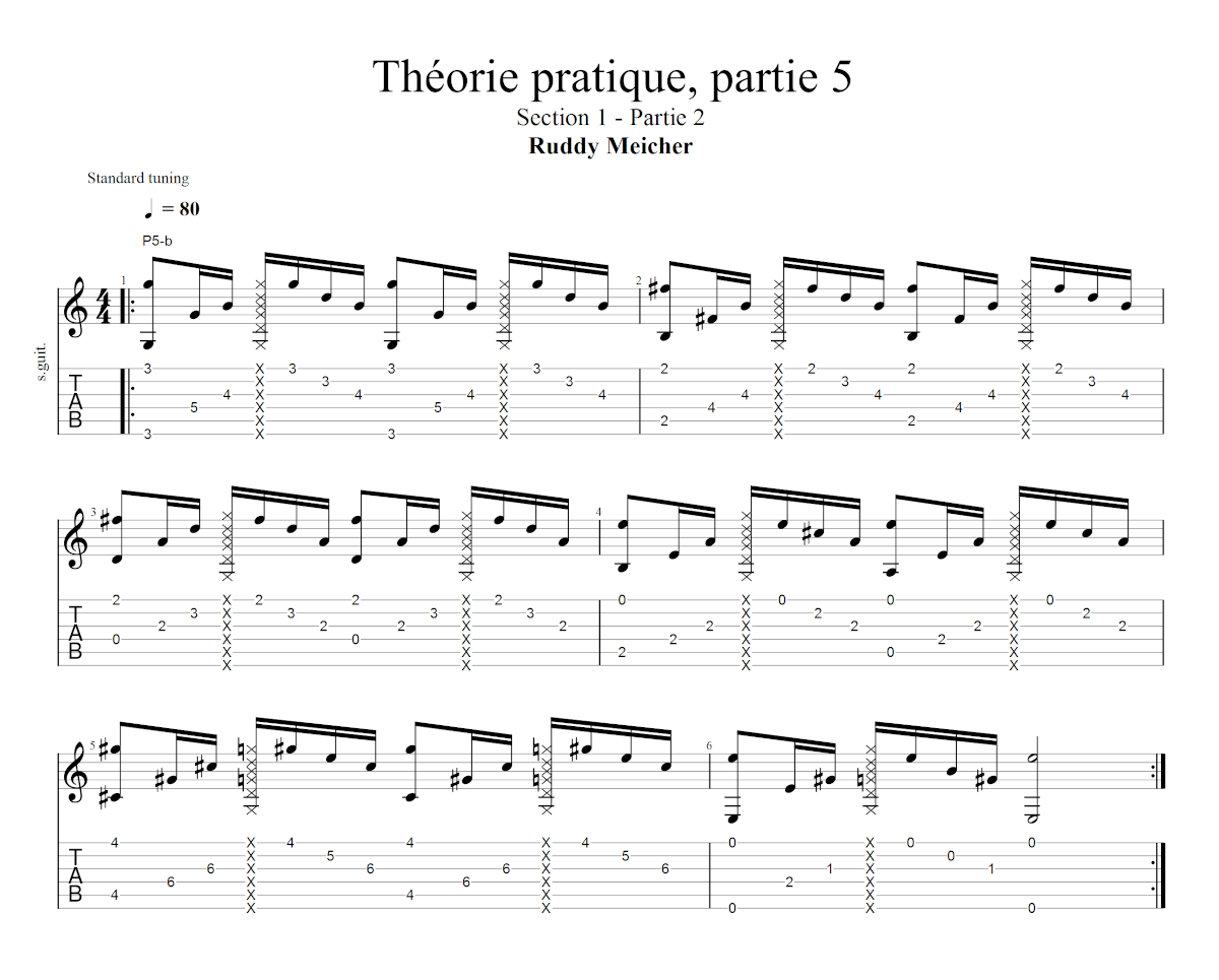 Partition 2 - Section 1 : Étude de la logique tierce/quinte en strumming et jeu aux doigts