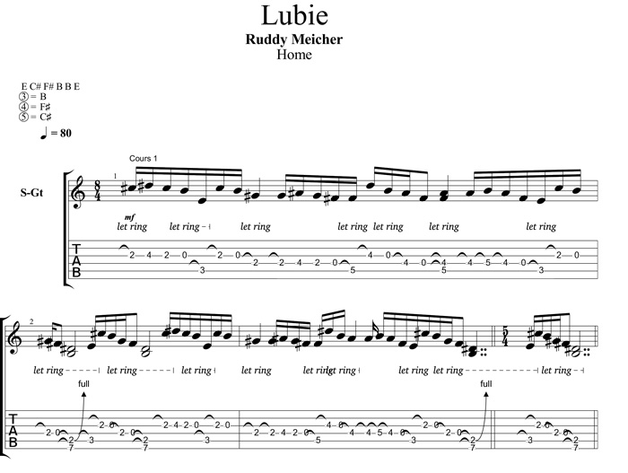 Partition 2 - Tapping main gauche et mélodie   percussion main droite