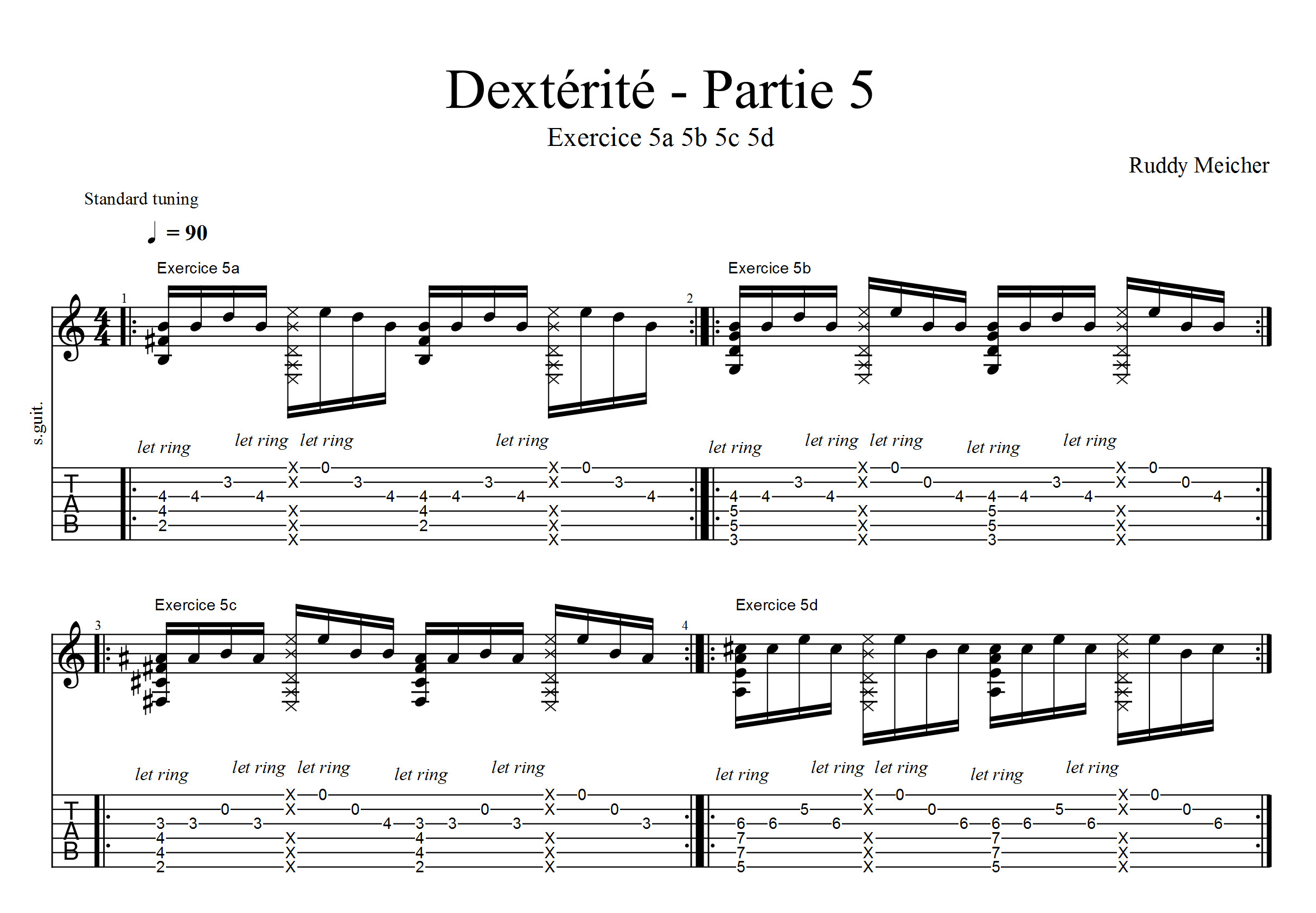 Partition 1 - Partie 1 : exercice 5a 5b 5c 5d