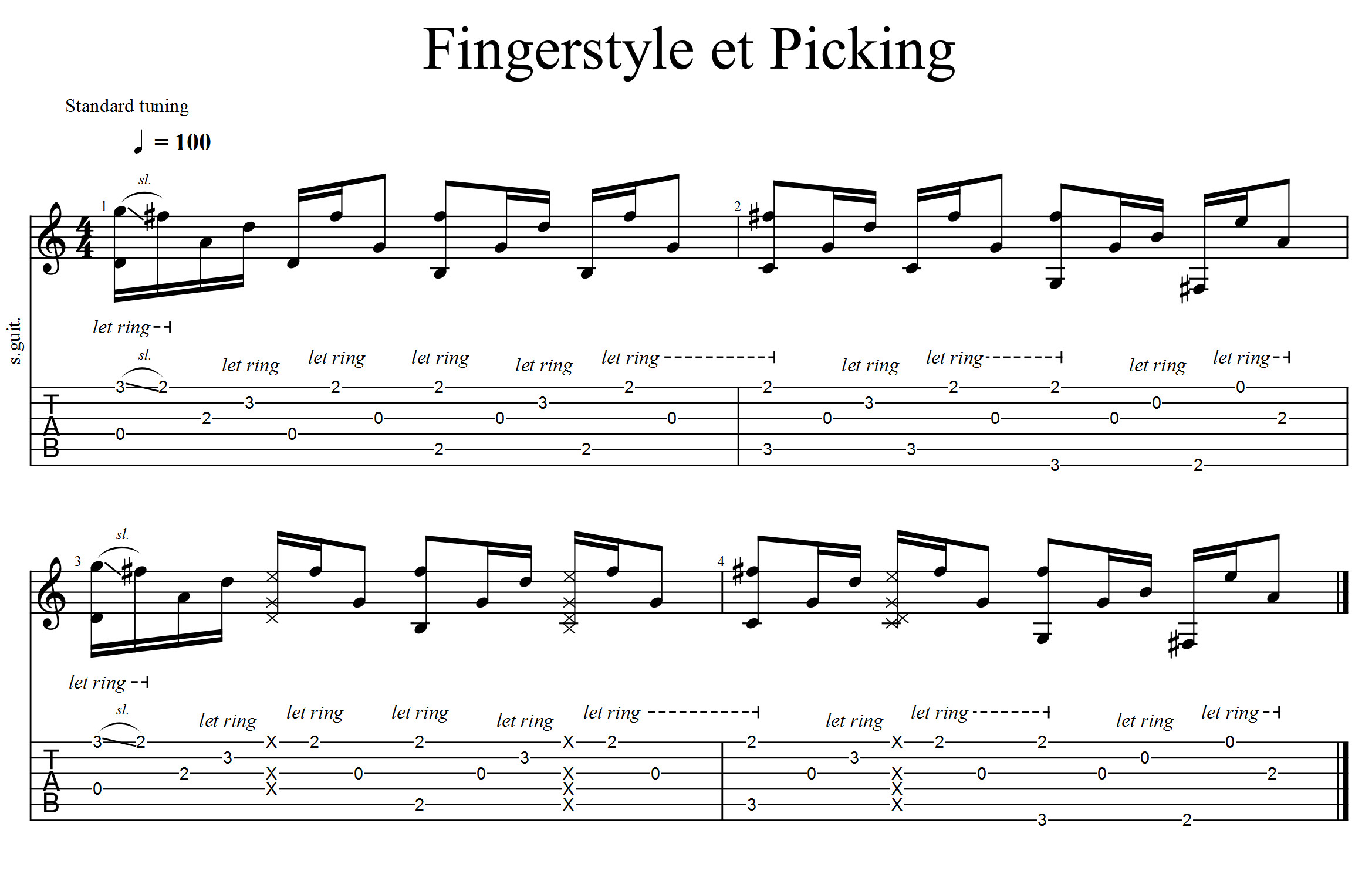 Partition 2 - Plan Fingerstyle et Picking