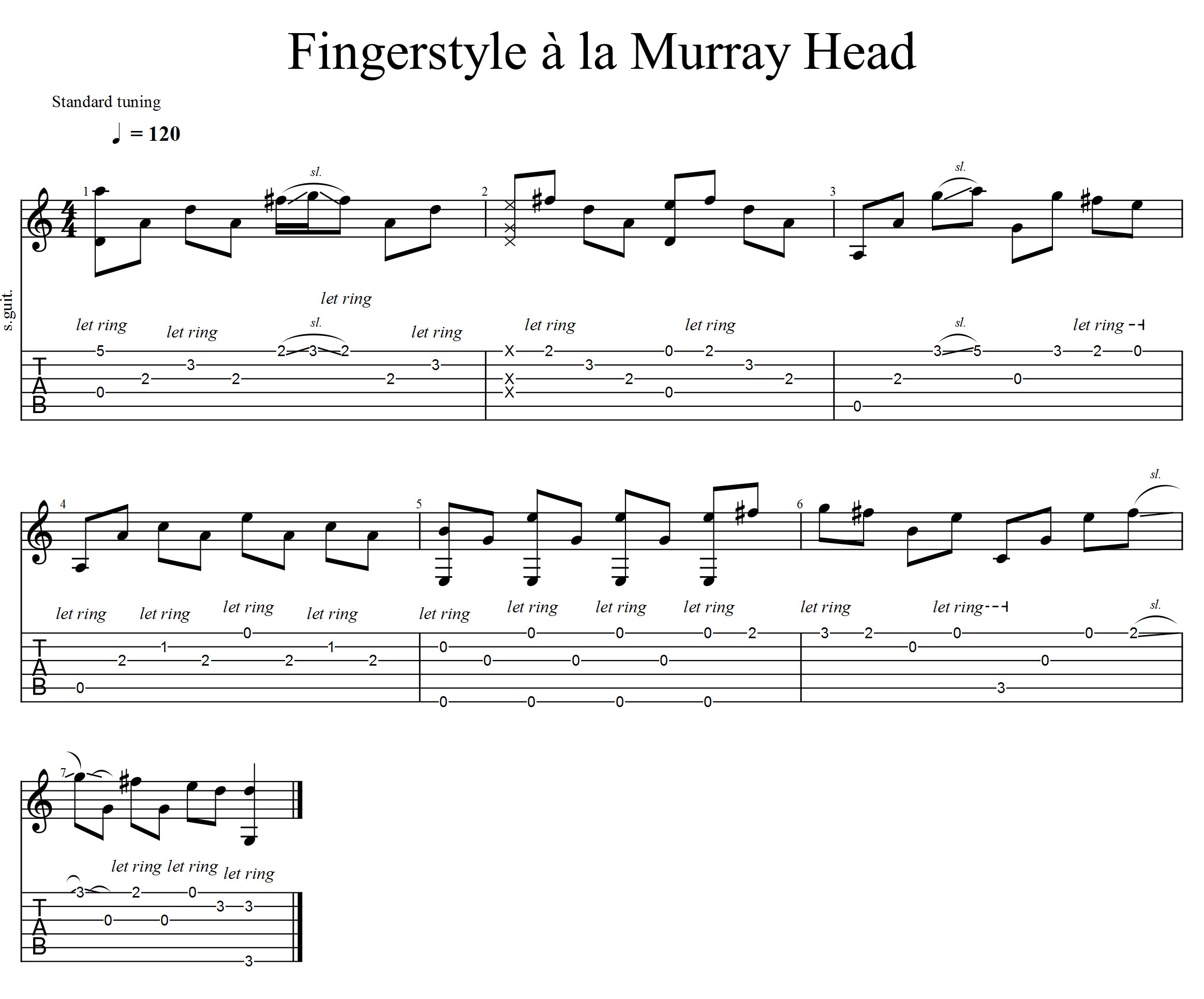 Partition 3 - Plan Fingerstyle à la Murray Head