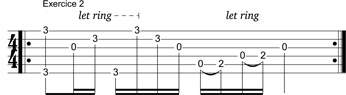 Partition 2 - Hammers sur cordes graves et médiums : exercices 1, 2 et 3