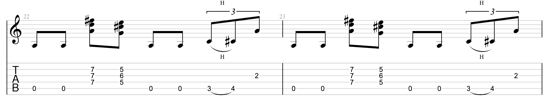 Partition 1 - Nouveau motif et tonalité