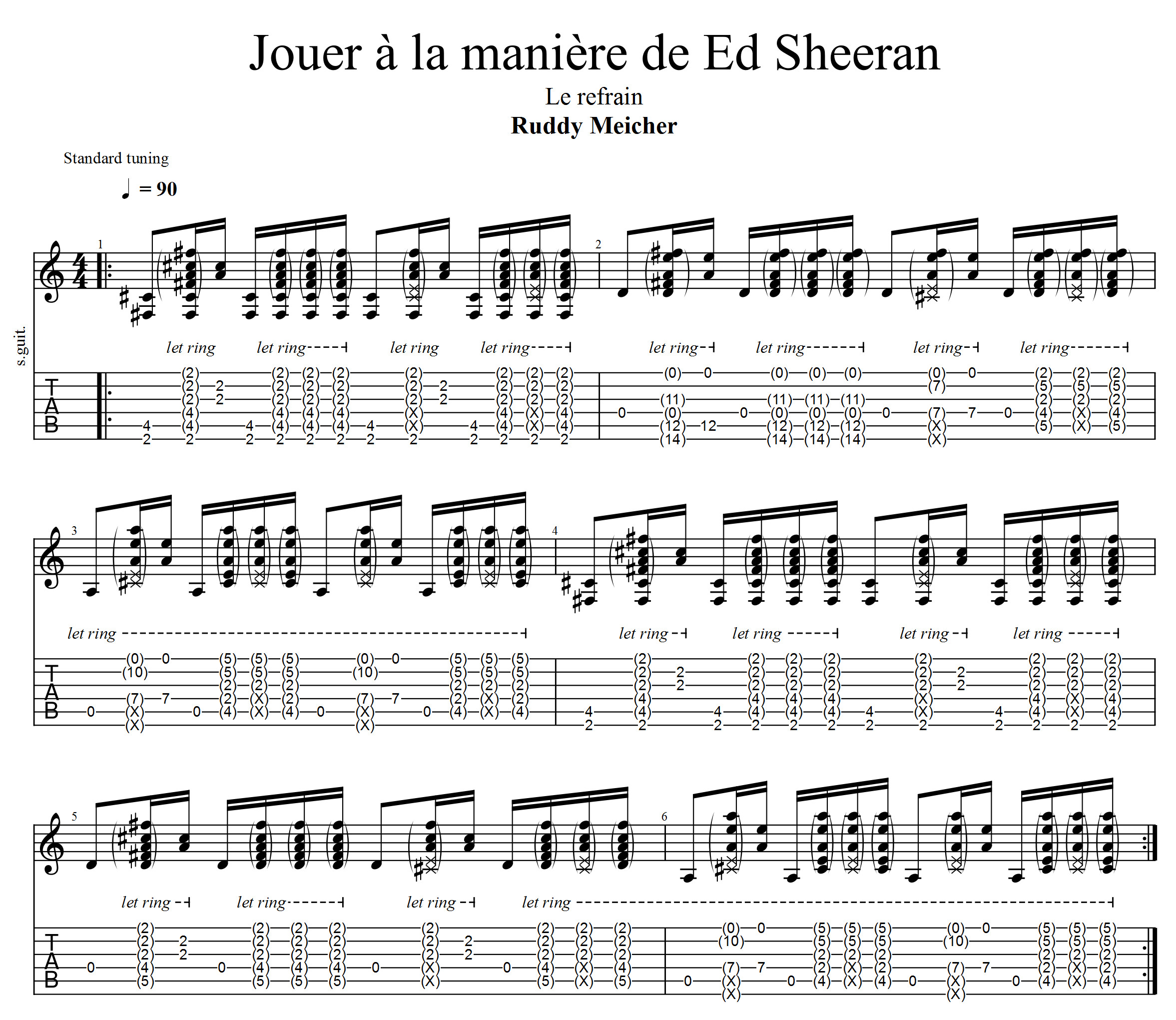 Partition 4 - Partie 4 :  le refrain