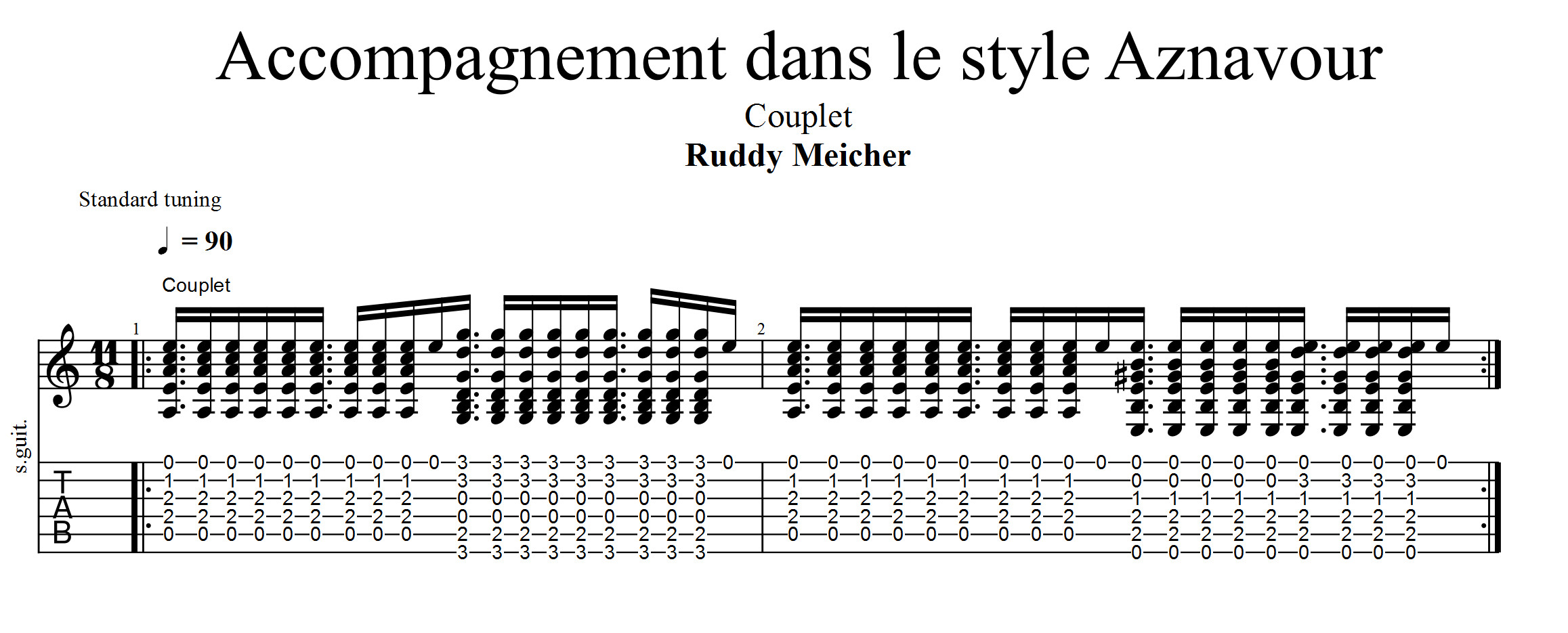 Partition 1 - Partie 1 : le couplet