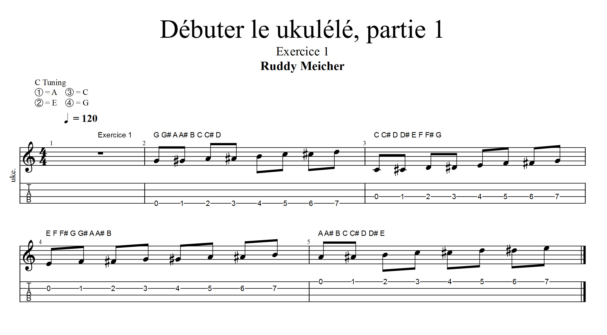 Partition 2 - Exercice 1 : mes premières notes