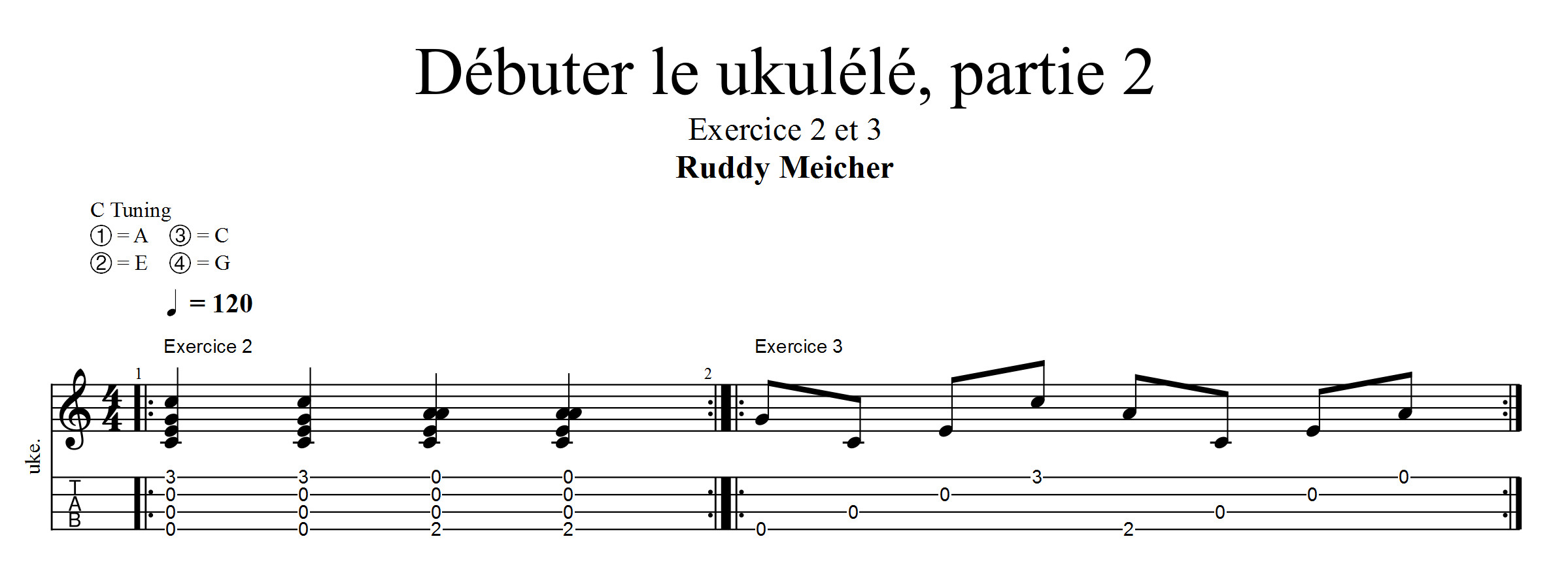 Partition 2 - Echaînement du C et du Am