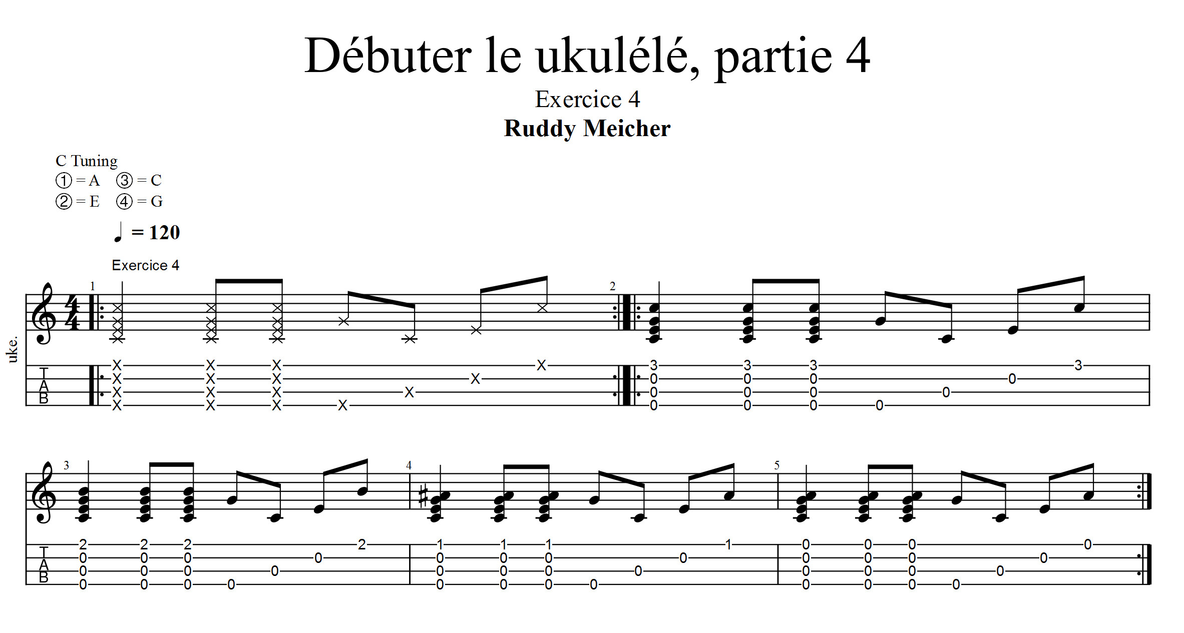Partition 3 - Exercice 4 : mélange arpège et rythme