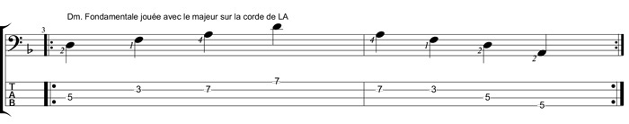 Partition 5 - Arpège mineur est joué avec le majeur corde de La