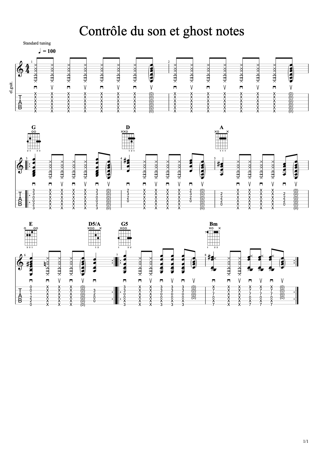 Partition 5 - Contrôle du son et « ghost notes »