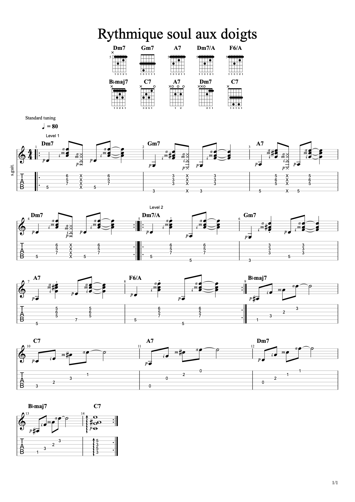 Partition 3 - Rythmique aux doigts « à la Amy »