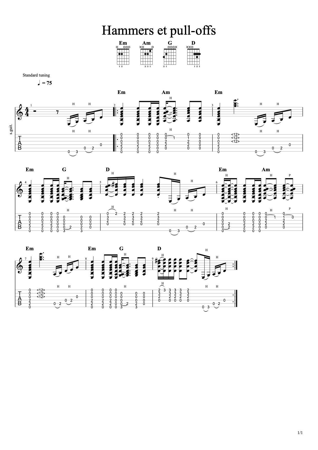 Partition 4 - Introduction aux effets de jeu main gauche