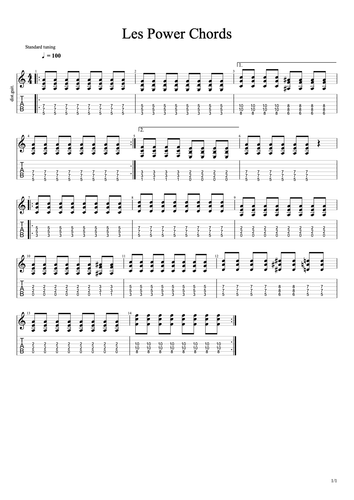 Partition 6 - Les Power Chords