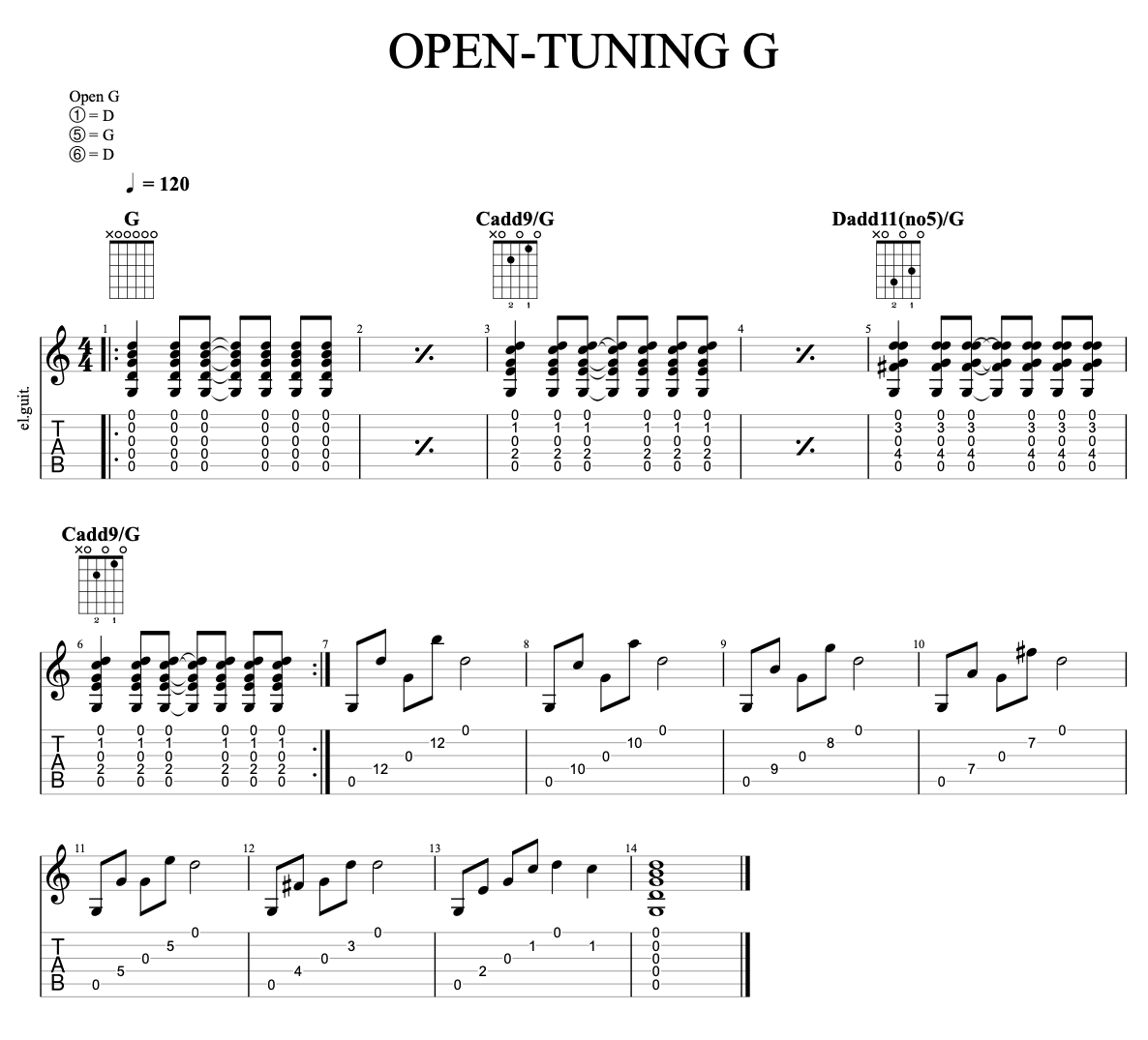 Partition 2 - L'open-tuning de G