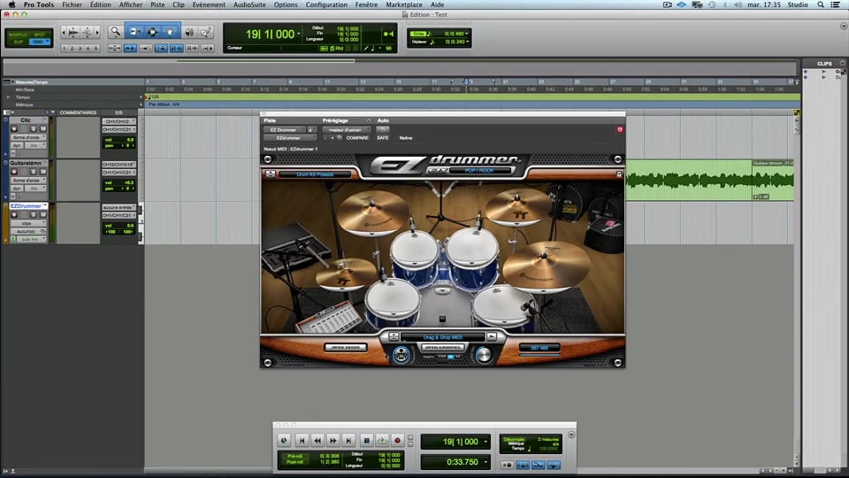 Les patterns d'EZ Drummer