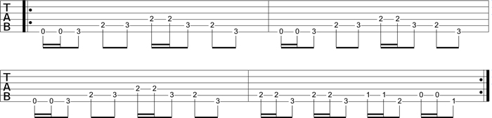 Partition 4 - Rythmique sur un arpège de Do7M